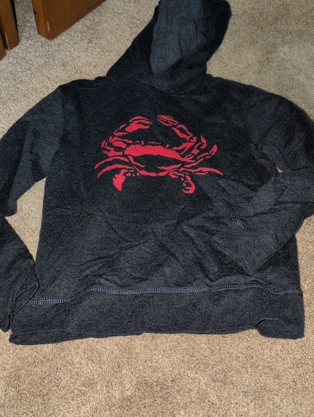 Kids Pullover Hoodie with Red Crab Graphic Crewcuts Size 8